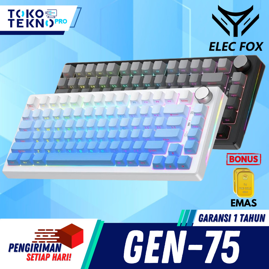 Jual ELEC FOX / ELECFOX Gen-75 / Gen 75 Mechanical Keyboard 75% RGB ...
