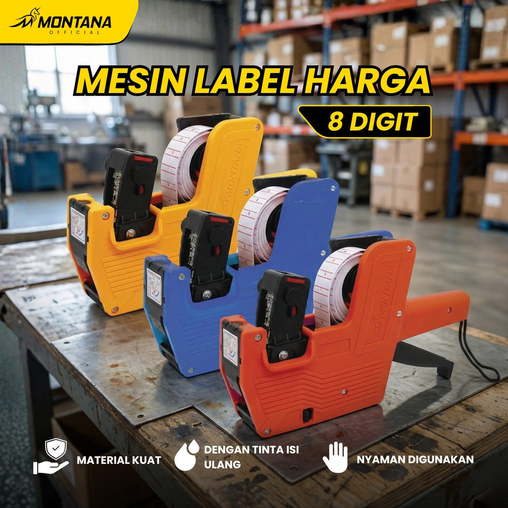 Jual MONTANA Mesin Label Harga 8 Digit Price Labeller Gun Alat Cetak ...