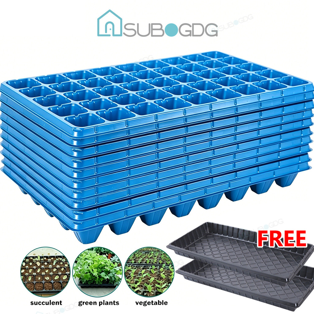 SUBOGDG Pot Tray Semai Bibit Benih / Pot Bibit / Seedling Pot - Benih Kualitas Super Berlubang & Tanpa Lubang Tray Semai Bibit Biji Semai Seedling Tanaman Hidroponik Tatakan Baki - 21 / 32 / 50 / 72 / 105 / 128 / 200 / 300 / 400 / 500 Tray Semai