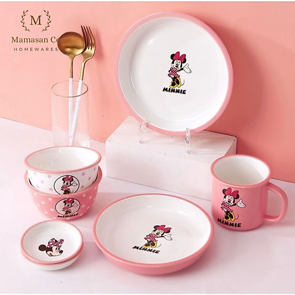 Jual Minnie Mouse Ceramic Dinnerware Set | Shopee Indonesia