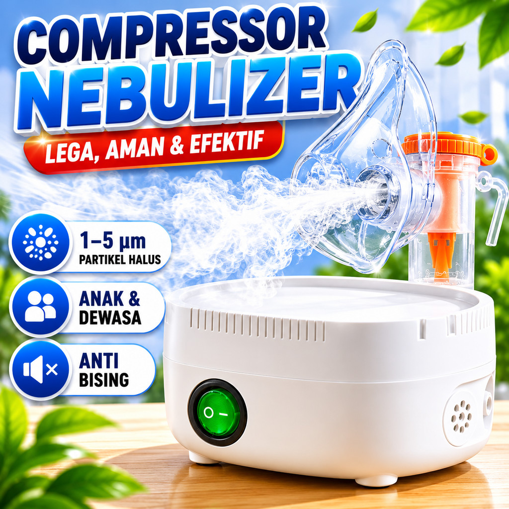 Jual Nebulizer Set Alat Terapi Pernapasan Compressor Atomizer Alat Uap ...