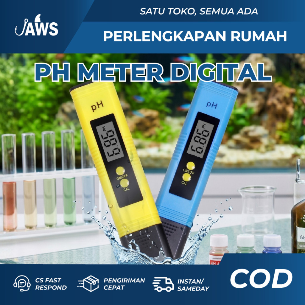 PH Meter Digital 4 in 1 Alat Pengukur Keasaman Air Minum Akuarium Hidroponik Praktis