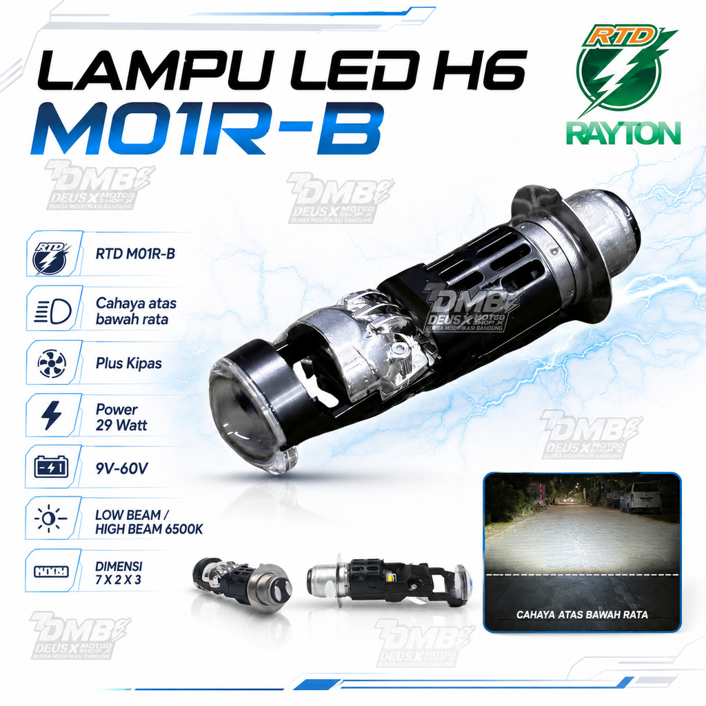 Jual RTD Rayton Lampu LED H6 M01R-A B Lampu Mini Projector Biled Motor ...