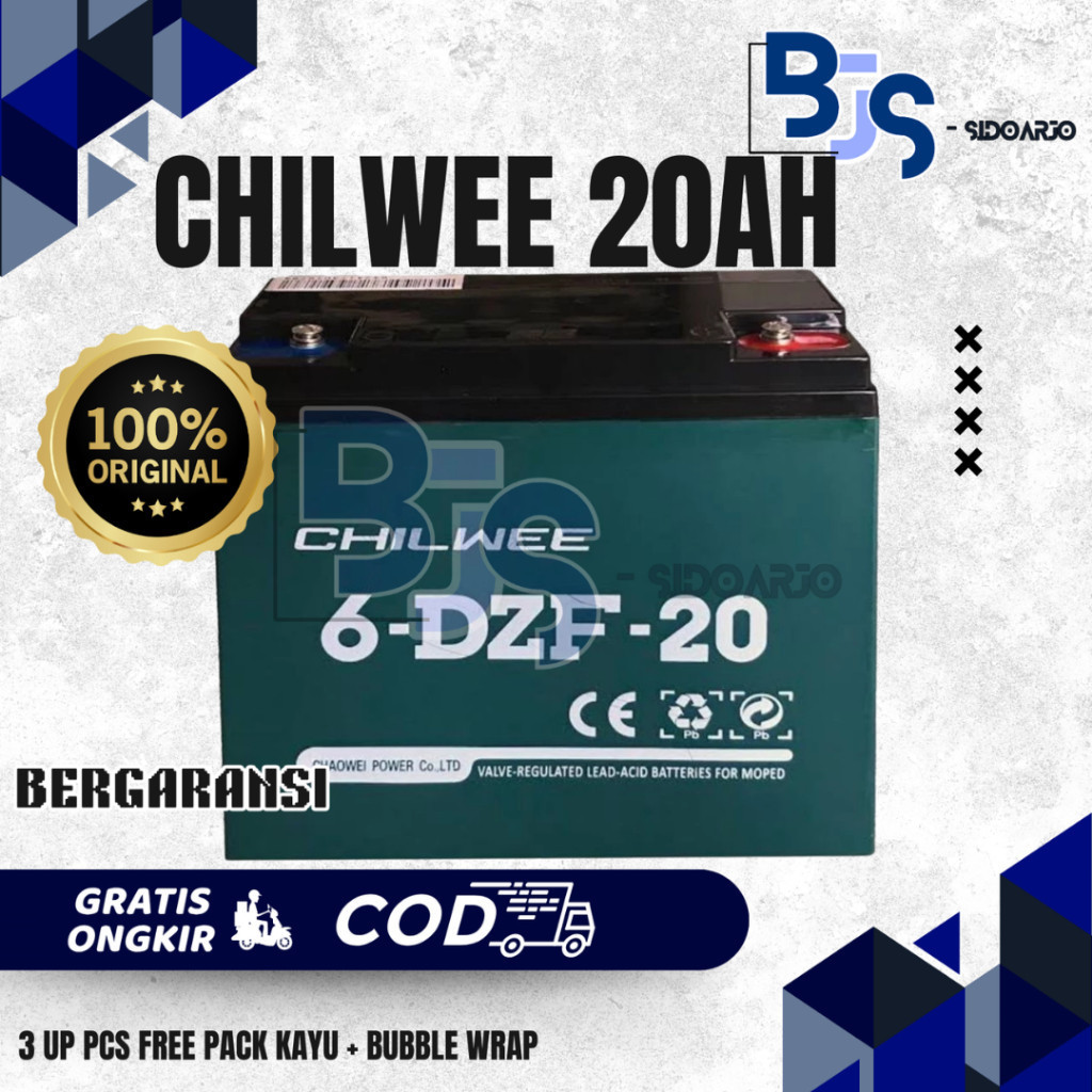 TERMURAH Aki Kering Chilwee Sepeda Listrik 48V 20AH Murah Bergaransi 6 Bulan Type 6-DZF-20 - 1 PCS