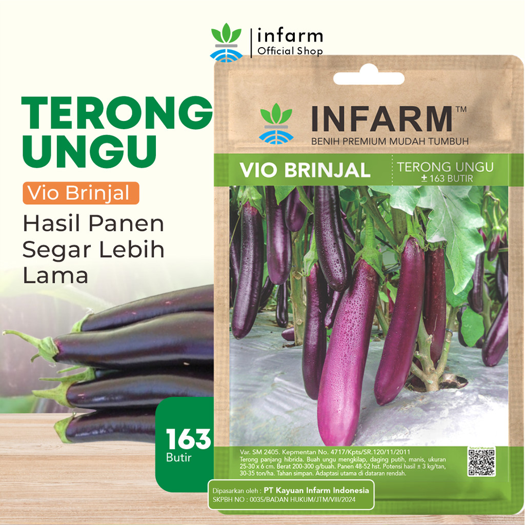INFARM - Benih Unggul Terong Ungu Vio Brinjal Bibit Sayur Terong Ungu Panjang F1 Hibrida Premium