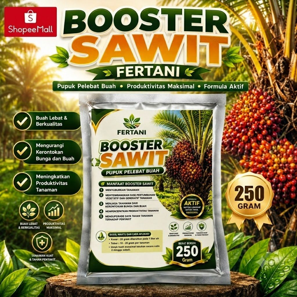 FERTANI Pupuk Sawit Booster Pelebat Buah 250 Gram - Nutrisi Generatif Anti Rontok Panen Maksimal