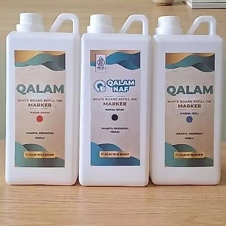 Tinta Spidol Whiteboard Qalam Naf 1 Liter Warna Hitam Merah Biru Mudah Dihapus Berkualitas Halal