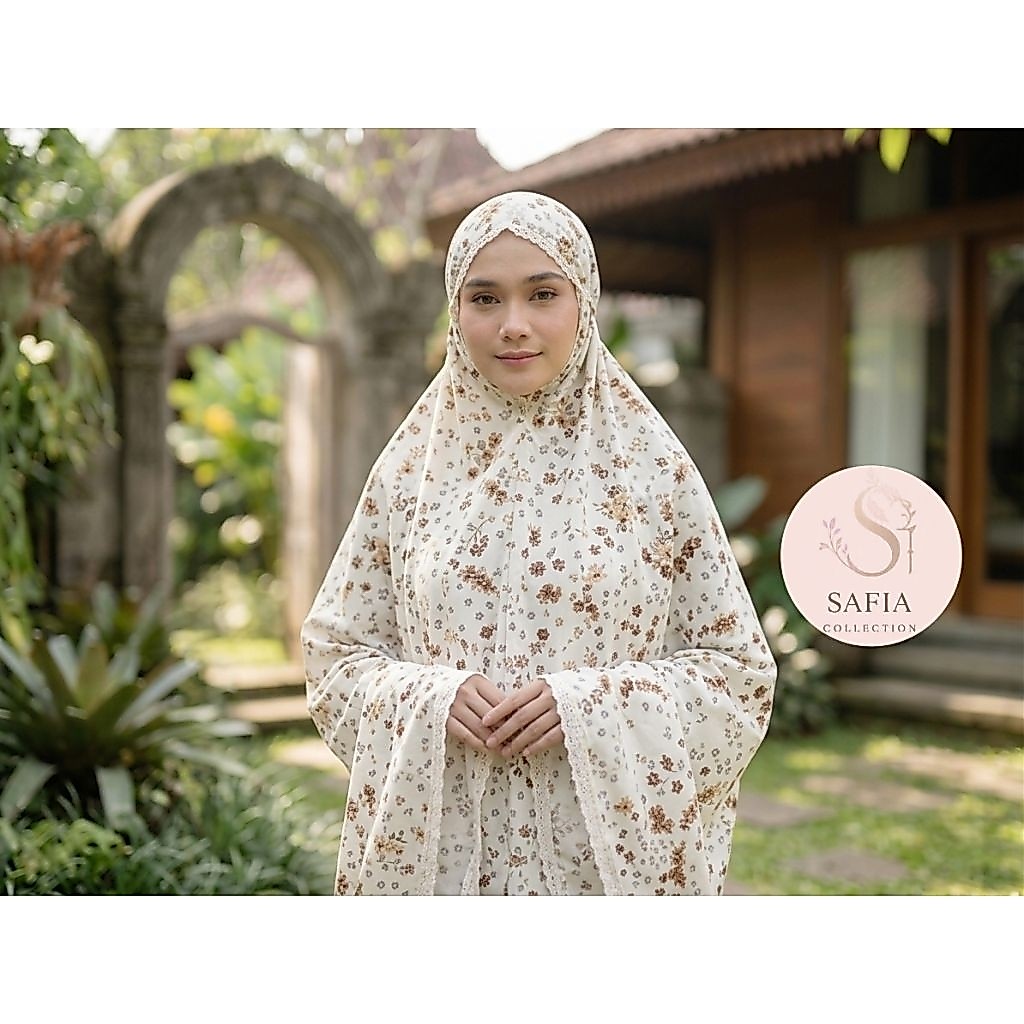 Safia - Mukena Dewasa 2in1 Katun Premium Motif Renda Cantik