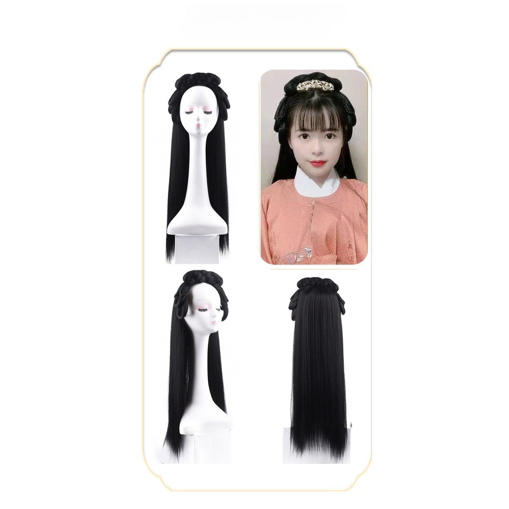 Jual HWF half wig rambut palsu hanfu bando model tradisional cina kuno ...