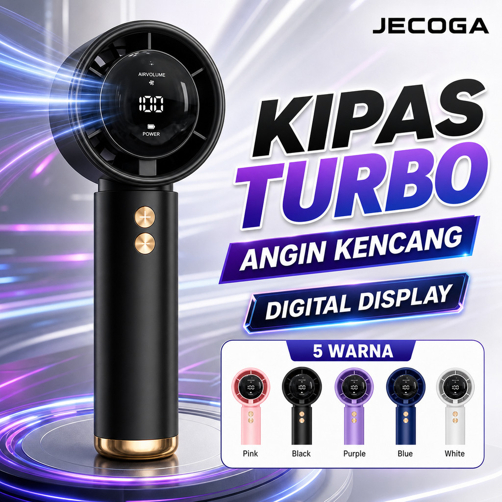 JECOGA COD 2026 Kipas Angin Mini Portable kipas angin portable tahan lama 24 jam usb kipas angin mini 16500RPM 120 gear wind hight-speed kipas