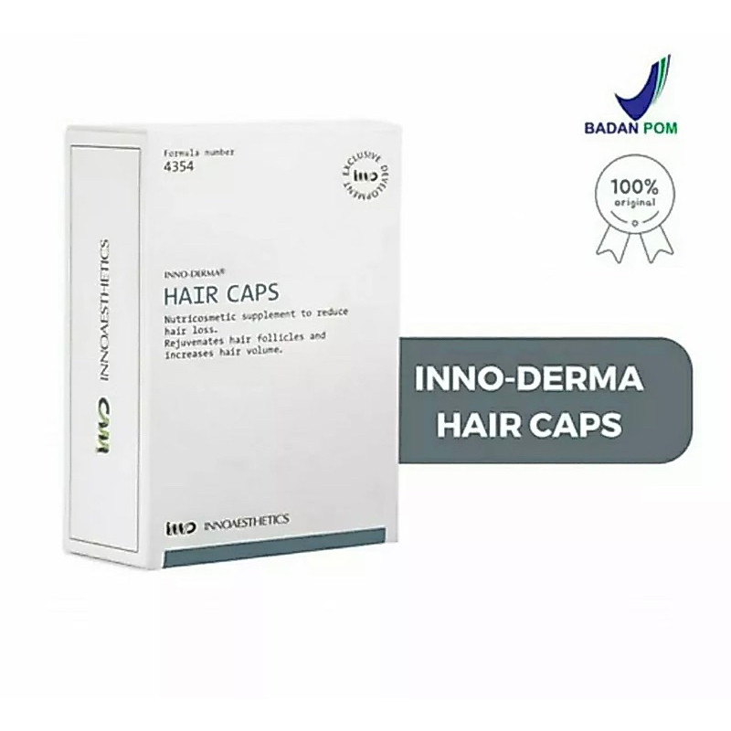 Jual EXP 2028 INNO DERMA HAIR CAPS (isi 60 tab) Penumbuh Rambut/Anti ...