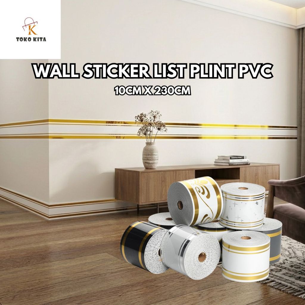 Jual List PVC Wall Wallpaper Sticker Dinding Plint Lantai 2,3m x 10cm ...