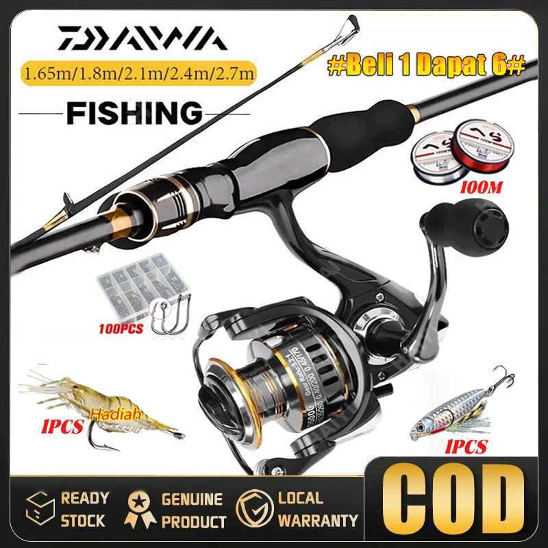 Daiwa Set Pancing 1.65M-2.4M Joran Pancing HE1000-7000 Reel Pancing Murah Kuat Power Pancing Set