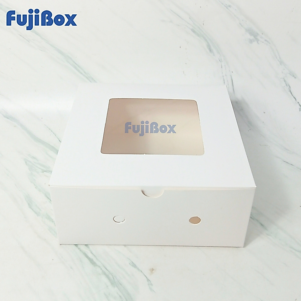 Jual (10 Pcs) Fuji Box Dus Kotak Kue Ivory 20 cm x 20 cm x 8 cm Putih ...