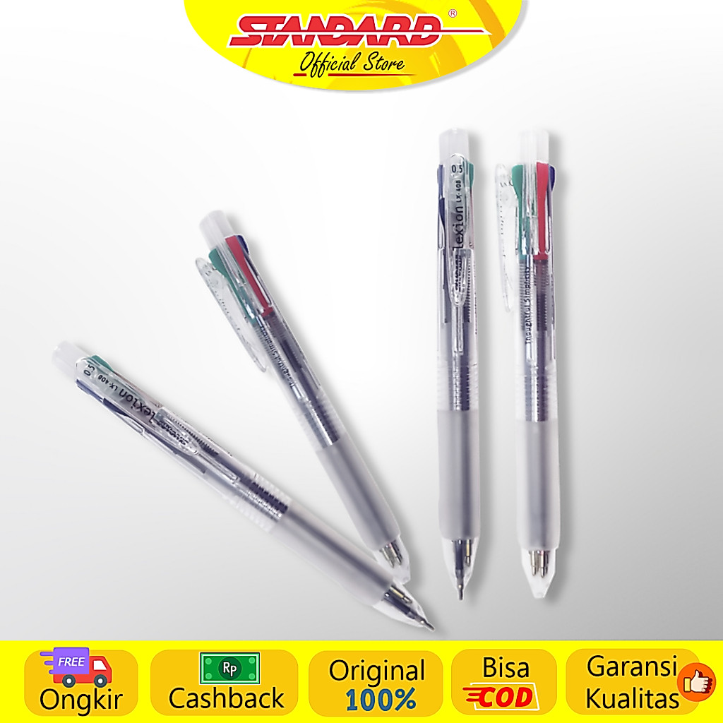 Pulpen Lexion 0.5 LX-408   4 IN 1  ( Alat Tulis / Pen / Ballpoint / Pena ) (3)