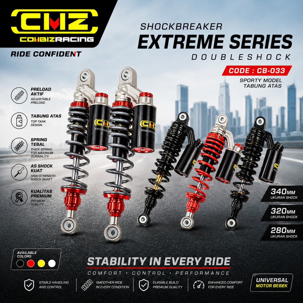 Jual Shockbreaker 280MM Tabung Atas KTC Extreme – Set 320/340MM Bonus ...
