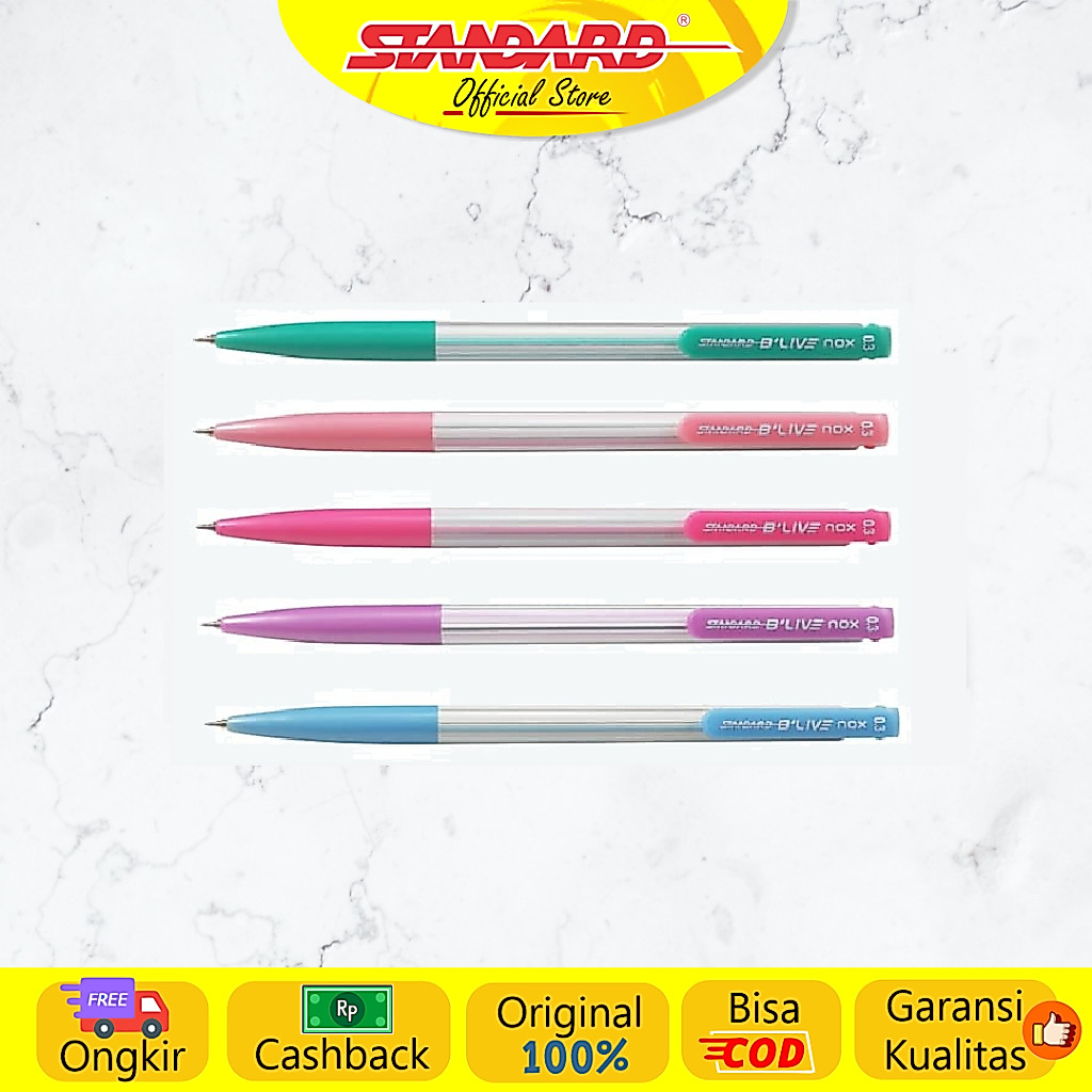 Standard - Pulpen Blive Nox 0.3 ( Alat Tulis / Pen / Ballpoint / Pena ) (6)
