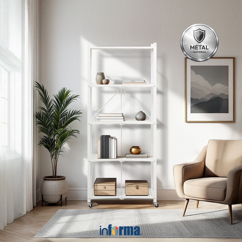 Jual Informa Ollin Rak Besi Lipat 5 Tingkat - Putih Storage Rack Metal ...
