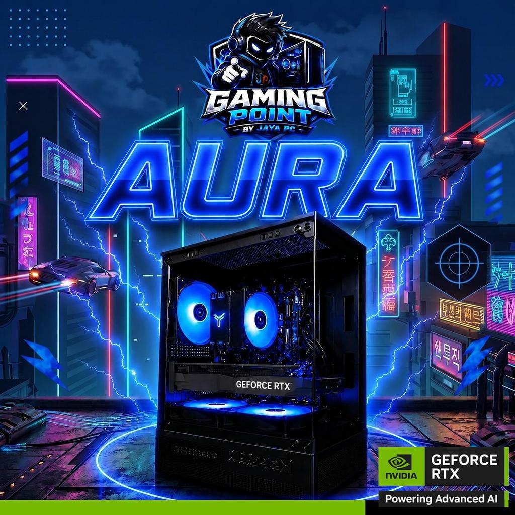 GAMING POINT AURA - PC Rakitan Intel i5-12400F | GeForce RTX 3050 6GB | 16GB DDR4 | SSD NVMe 512GB
