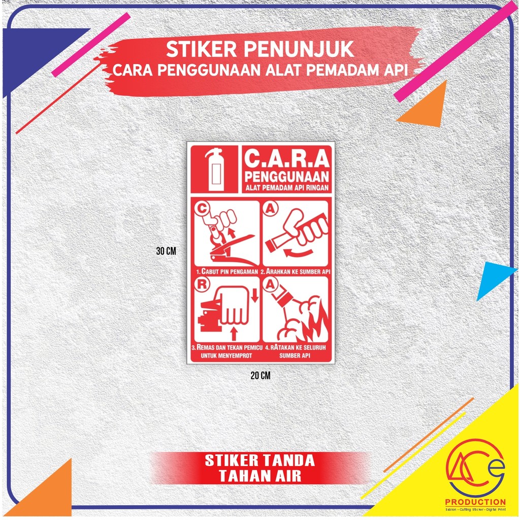 Jual STIKER CARA PENGGUNAAN APAR ALAT PEMADAM API APAR STICKER SIGN ...