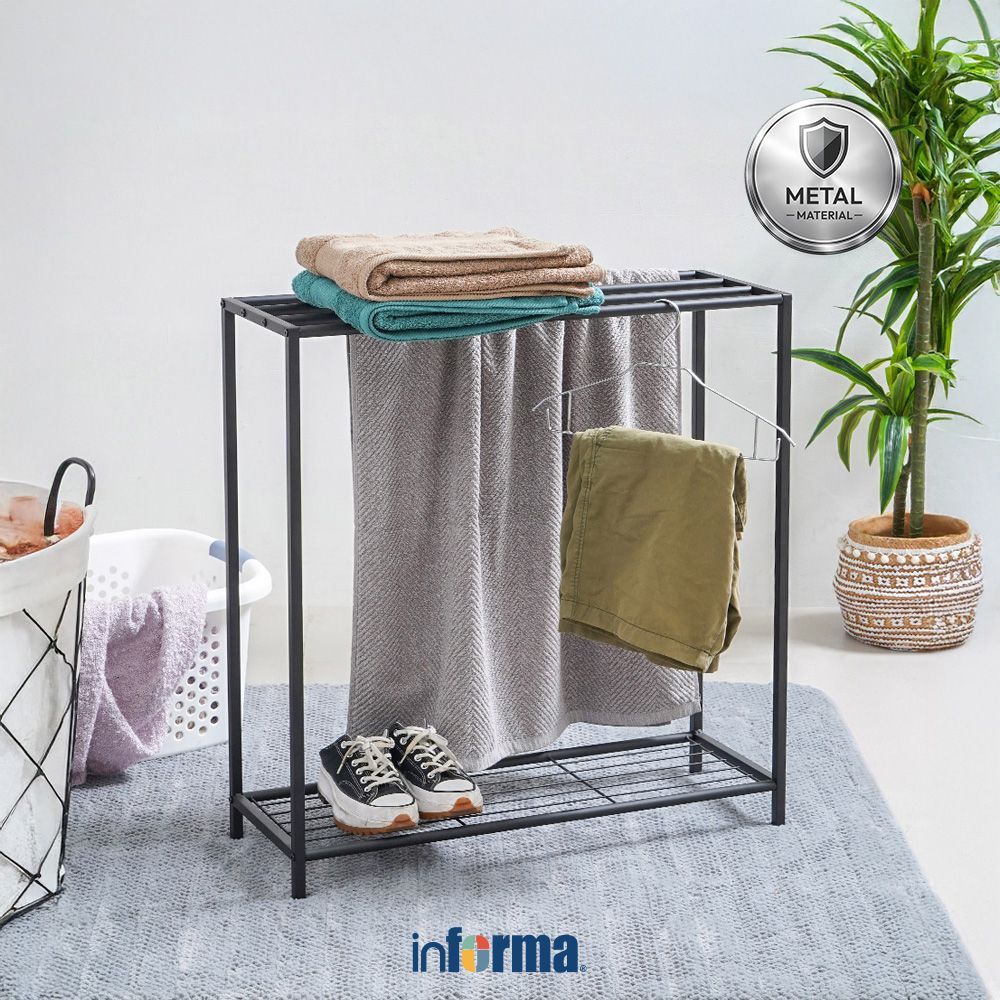 Jual Informa 75x26x80 cm Stuart Jemuran Handuk - Hitam Tempat Jemur ...