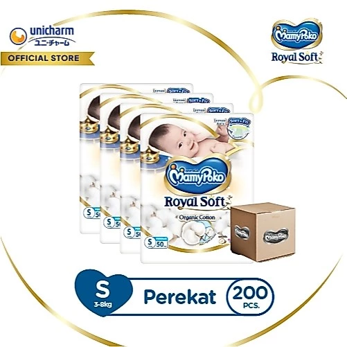 MamyPoko Royal Soft Organic Cotton - S 50 - Popok Tape - 4 Packs - foto 1