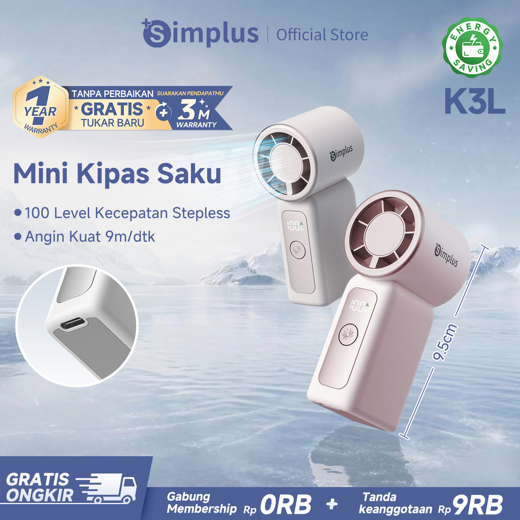 Jual Simplus Kipas Mini Portable Ultra‑Compact 9m/s Angin Kuat Fast ...