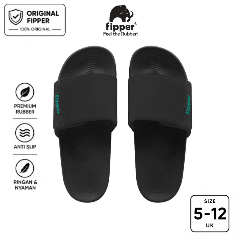 Jual Fipper - Slides Black / Black / Green Mint | Shopee Indonesia
