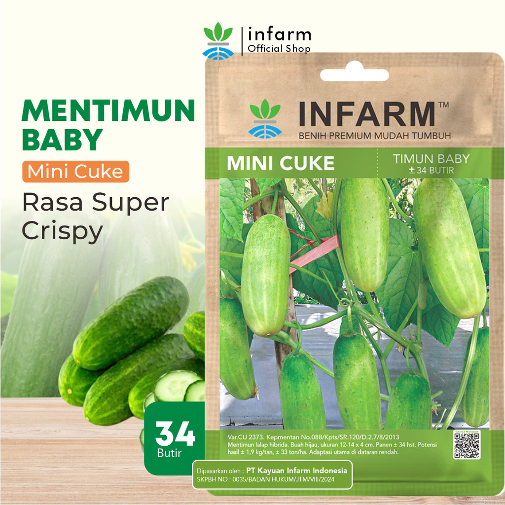 INFARM - Benih Mentimum Premium Mini Cuke Bibit Sayur Timun Mini Bibit Timun Baby Premium