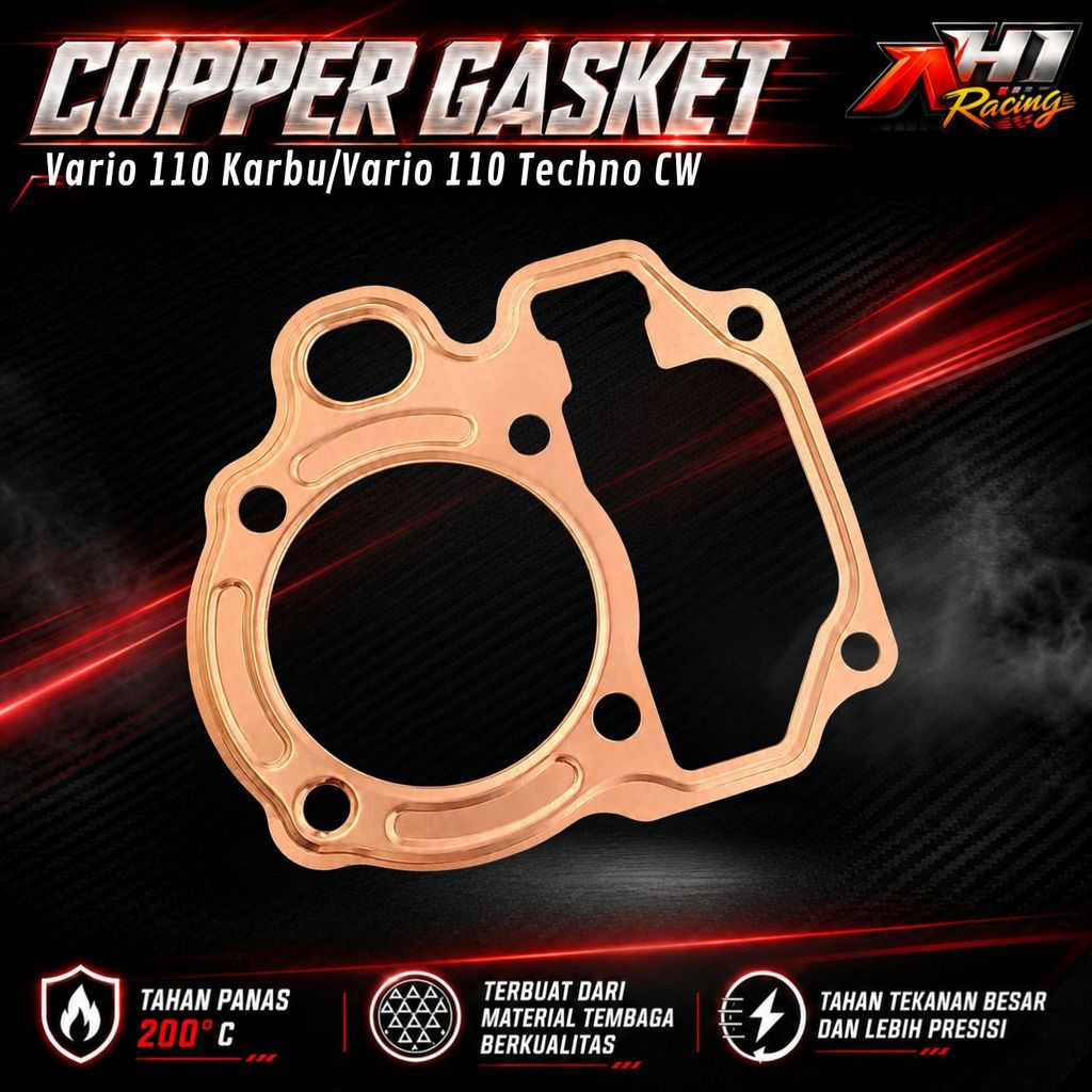 Jual Perpak Gasket Paking Packing Blok Head Tembaga Vario 110 Techno ...