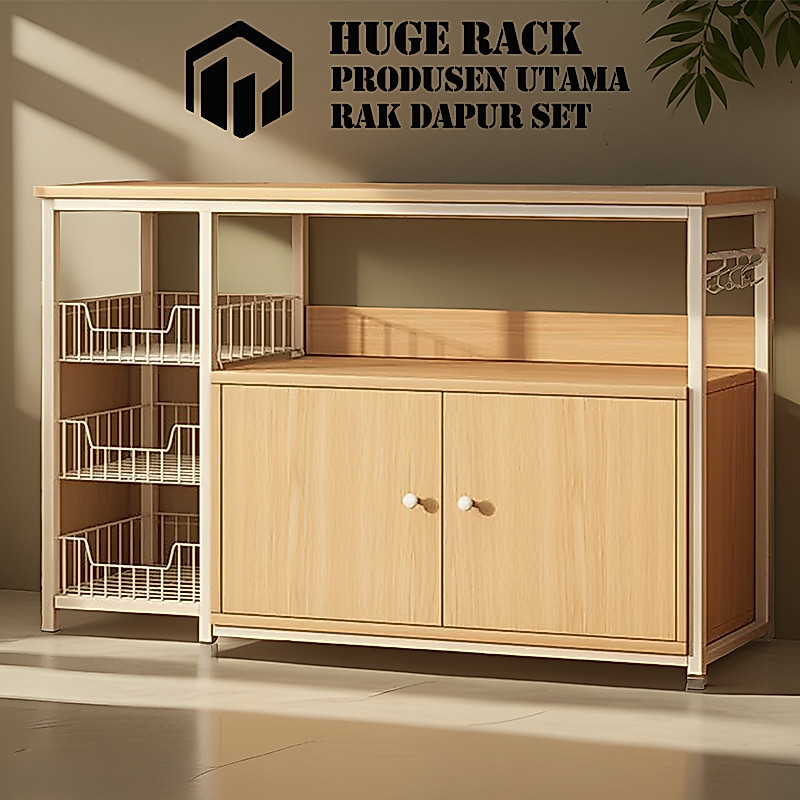 Rak Dapur Set 120x30x80cm Lemari Dapur Rak Oven Rak Microwave Kitchen Rack Rak Bumbu Rak Dapur Susun Minimalis