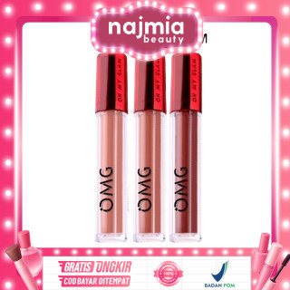 Najmia Ofc OMG Oh My Glam Matte Kiss Lip Cream  ( lipstick lipstik lipcream ) NEW SHADE 01-30