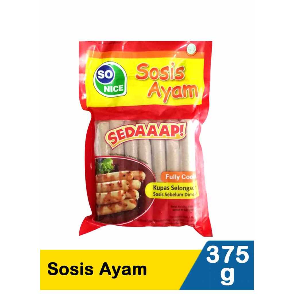 Jual SO NICE SOSIS AYAM SEDAAAP 375g | Shopee Indonesia