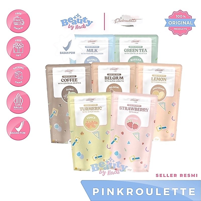 Jual BEAUTYBY.NADS | PINKROULETTE WASH OF MASK 60GR FULL SIZE MASKER ...