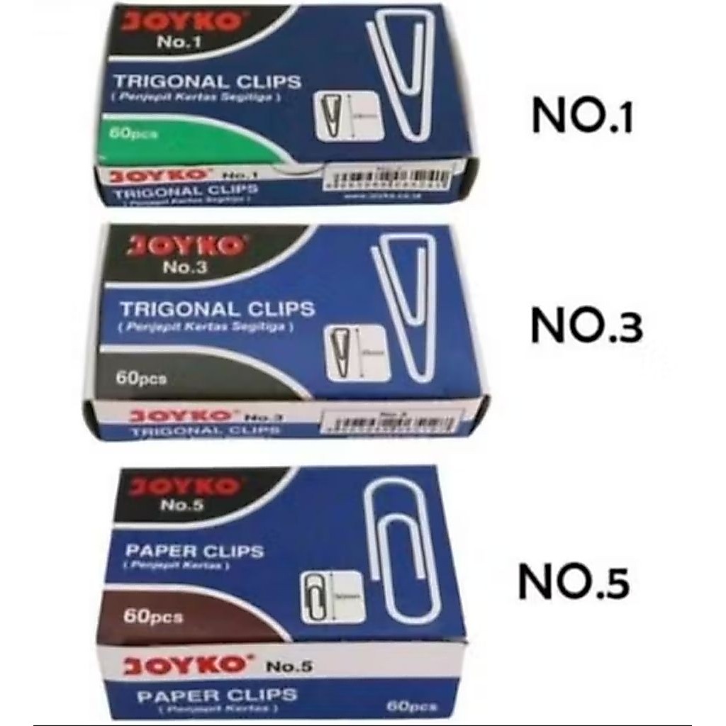 Jual Paper Clip Joyko no.3N & no.5N (1pak = 10 Dus) | Shopee Indonesia