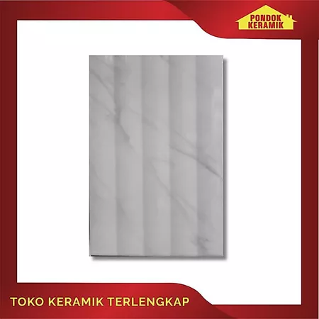 Keramik Dinding Signature 25x40 Vittoria Grey Motif Marbe Carara Embossed
