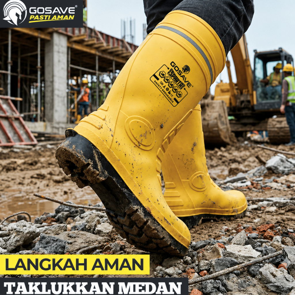 Jual SEPATU BOOTS BESI GOSAVE SPARTA KARET SAFETY BOOTS UJUNG BESI ...