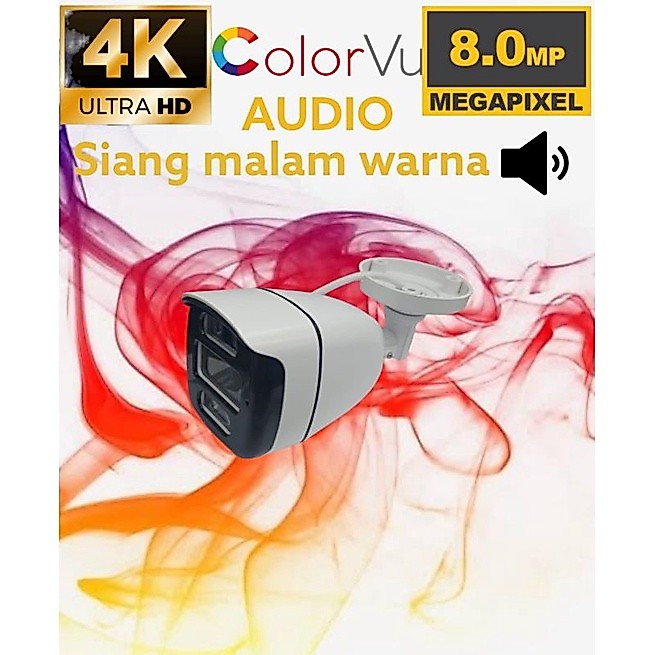 Jual PAKET CCTV COLORVU AUDIO 8 CHANNEL 5 KAMERA 8MP 4K ULTRA HD FULL ...