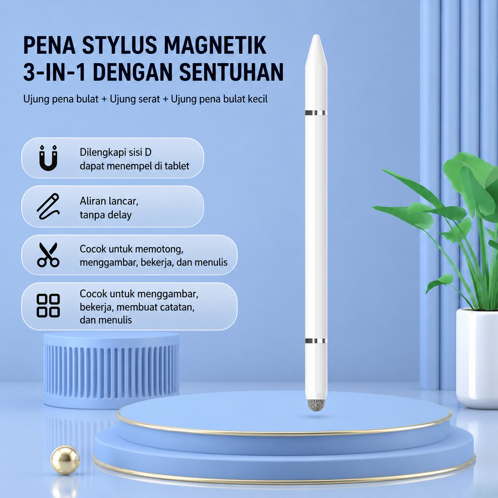 STYLUS PEN IPAD IPHONE ANDROID / PULPEN STYLUS HP 2 IN 1 QQ172