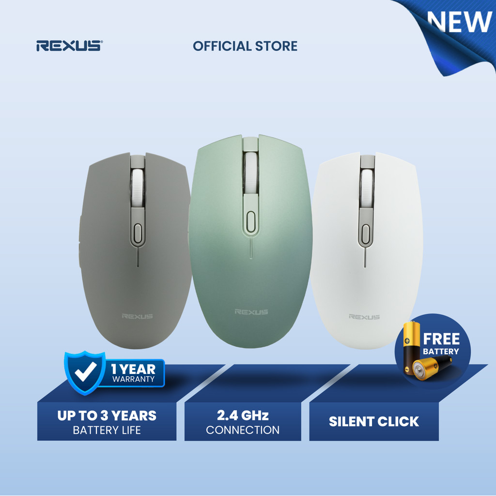 Rexus Q60 Wireless Office Mouse Silent Click Up to 3 Years Battery Life