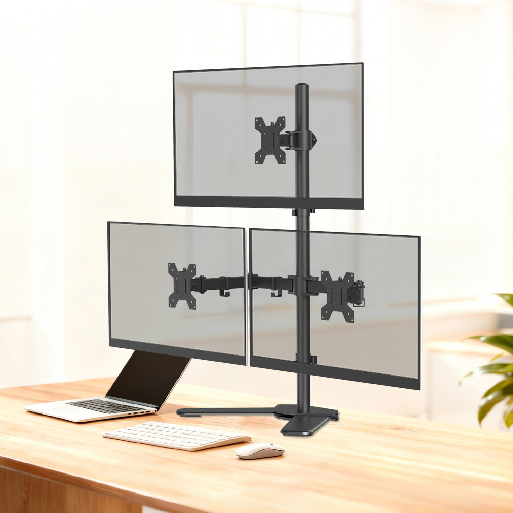 Jual Bracket Monitor Meja Triple Stand 3 Monitor 10–27 Inch ...