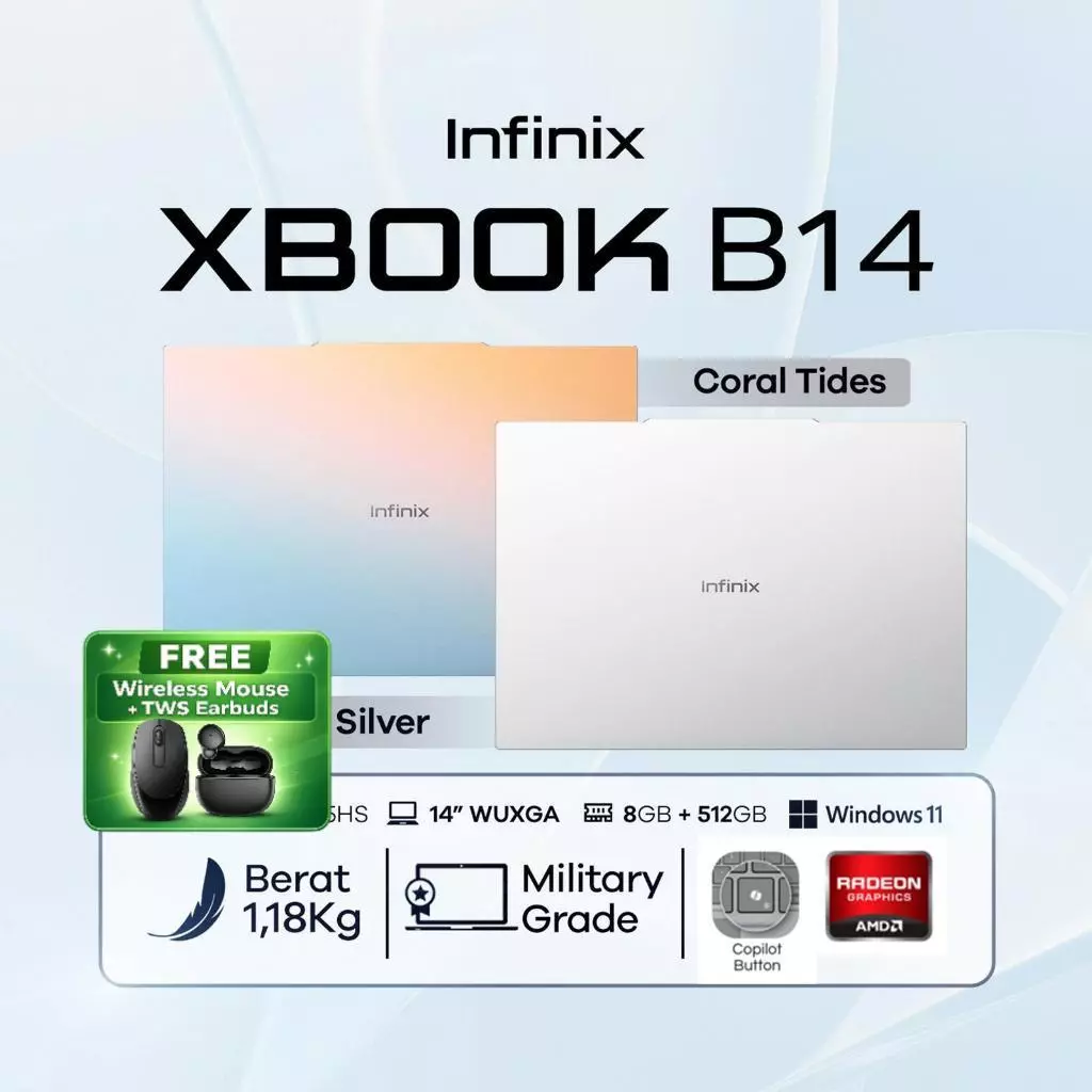Infinix XBOOK B14 Ryzen 5 laptop terbaik harga 6 jutaan