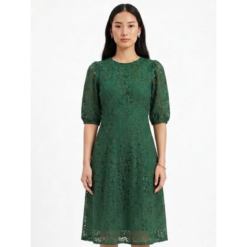 shopee green dress Jual Eprise Lengan 3/4, Midi SS756B | Dress Wanita gold wedding dresses