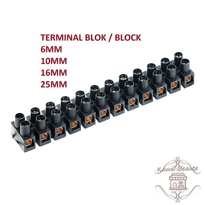 Jual Terminal Blok PVC Kuningan / Terminal Blok Hitam / Block kabel ...