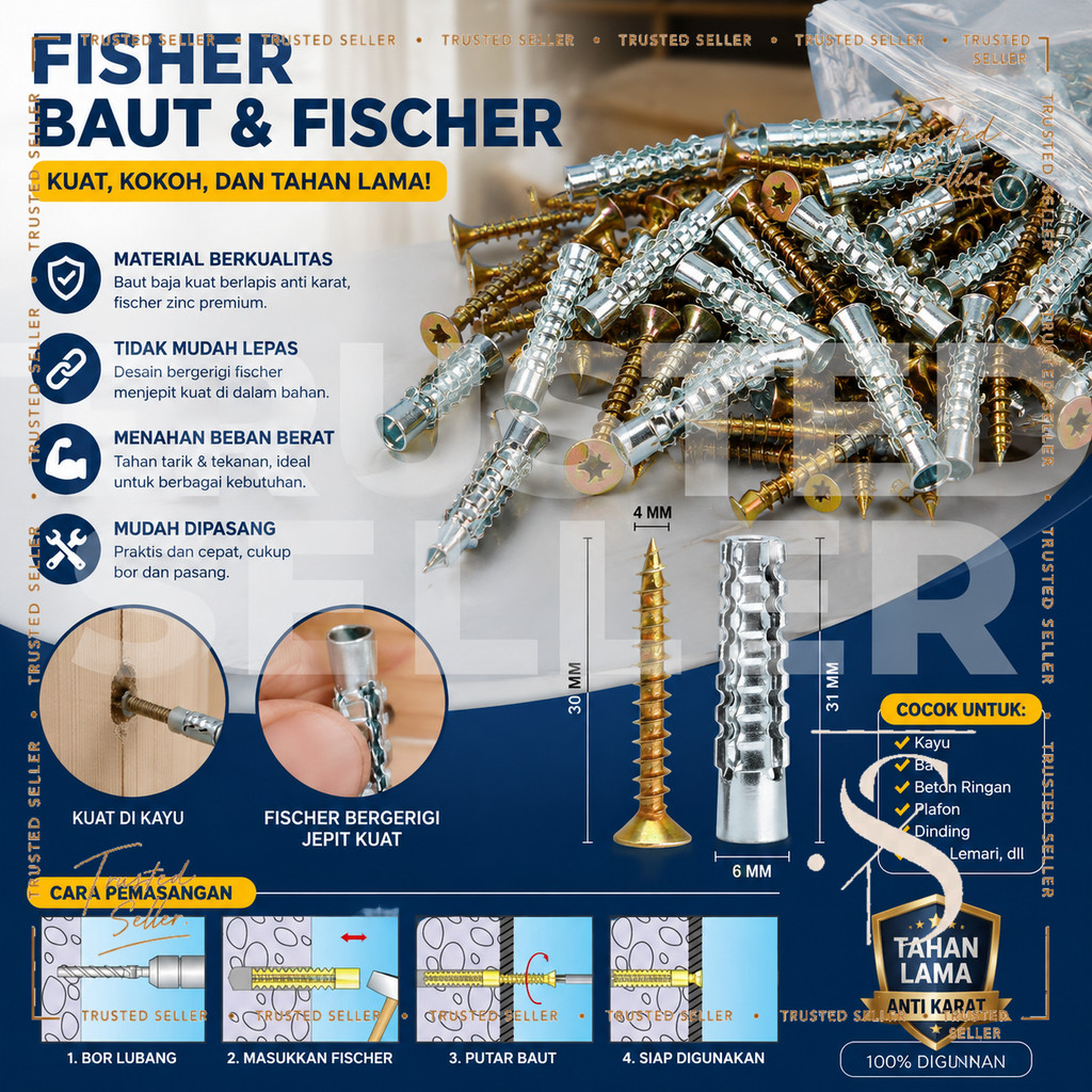 Jual E67E TSS FISCHER ANCHOR ANGKUR WITH SEKRUP BAUT SKRUP ANGKUR BAUT ...
