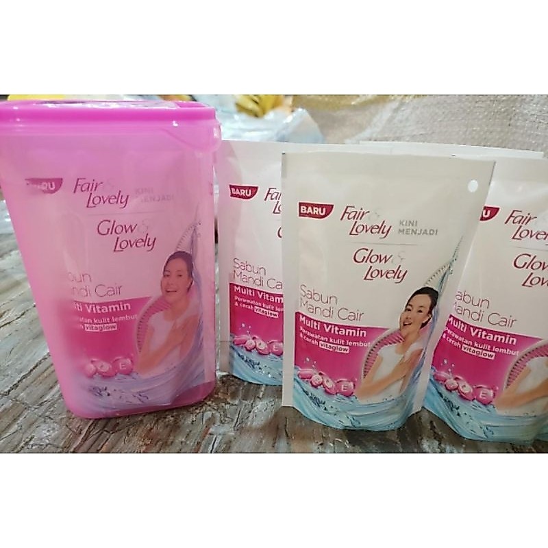 paketan sabun cair Fair& lovely 85 ml  dpt 4 pcs free toples