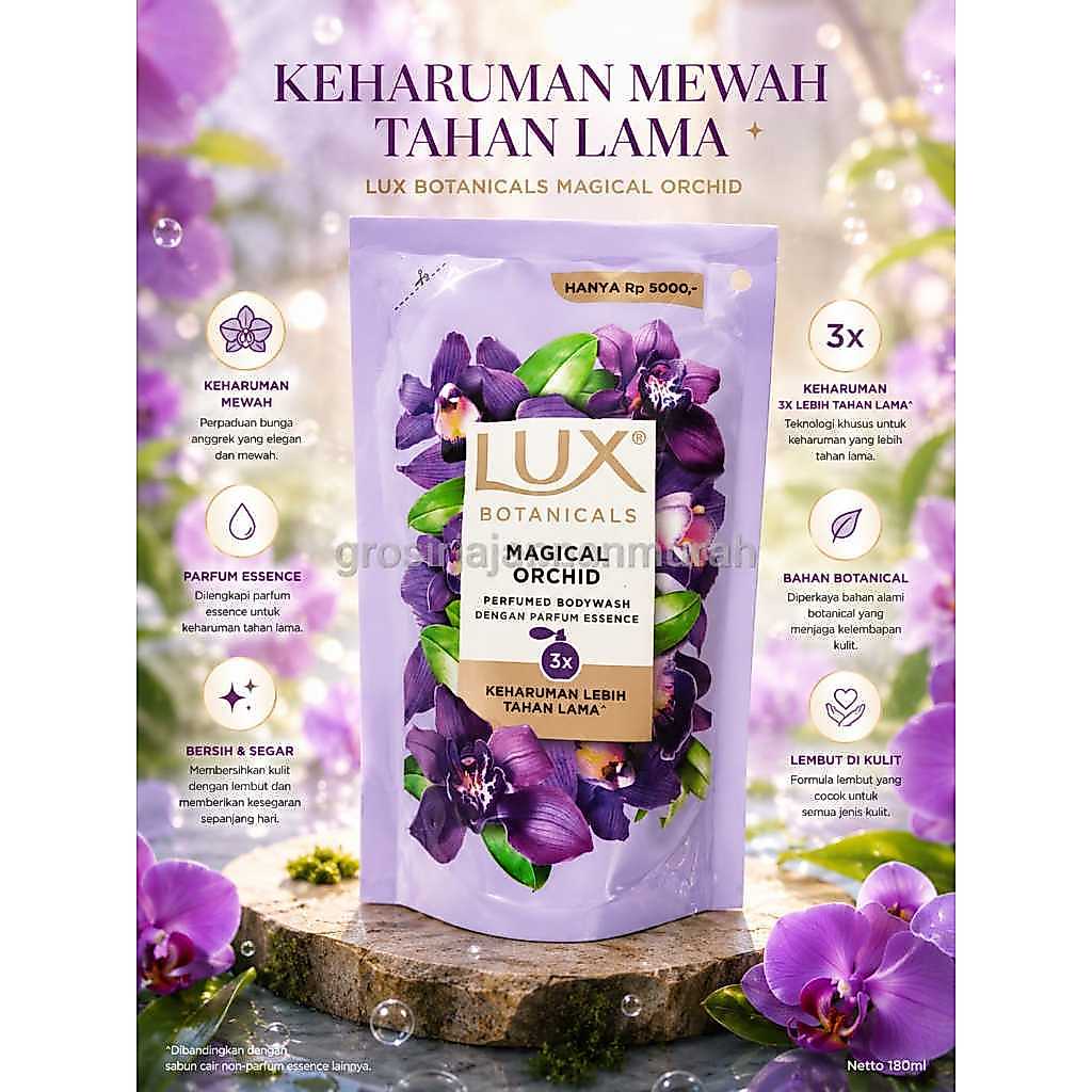 LUX SABUN MANDI BODY WASH 5000 REFILL POUCH SABUN PERAWATAN TUBUH SABUN CAIR MURAH KEMASAN EKONOMIS