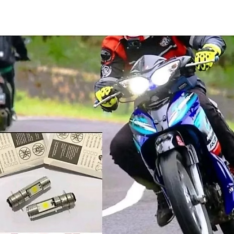 HARGA(2PCS)LED LAMPU DEPAN MOTOR AC/DC SOKET H6 BISA DI PASANG SEMUA JENIS MOTOR