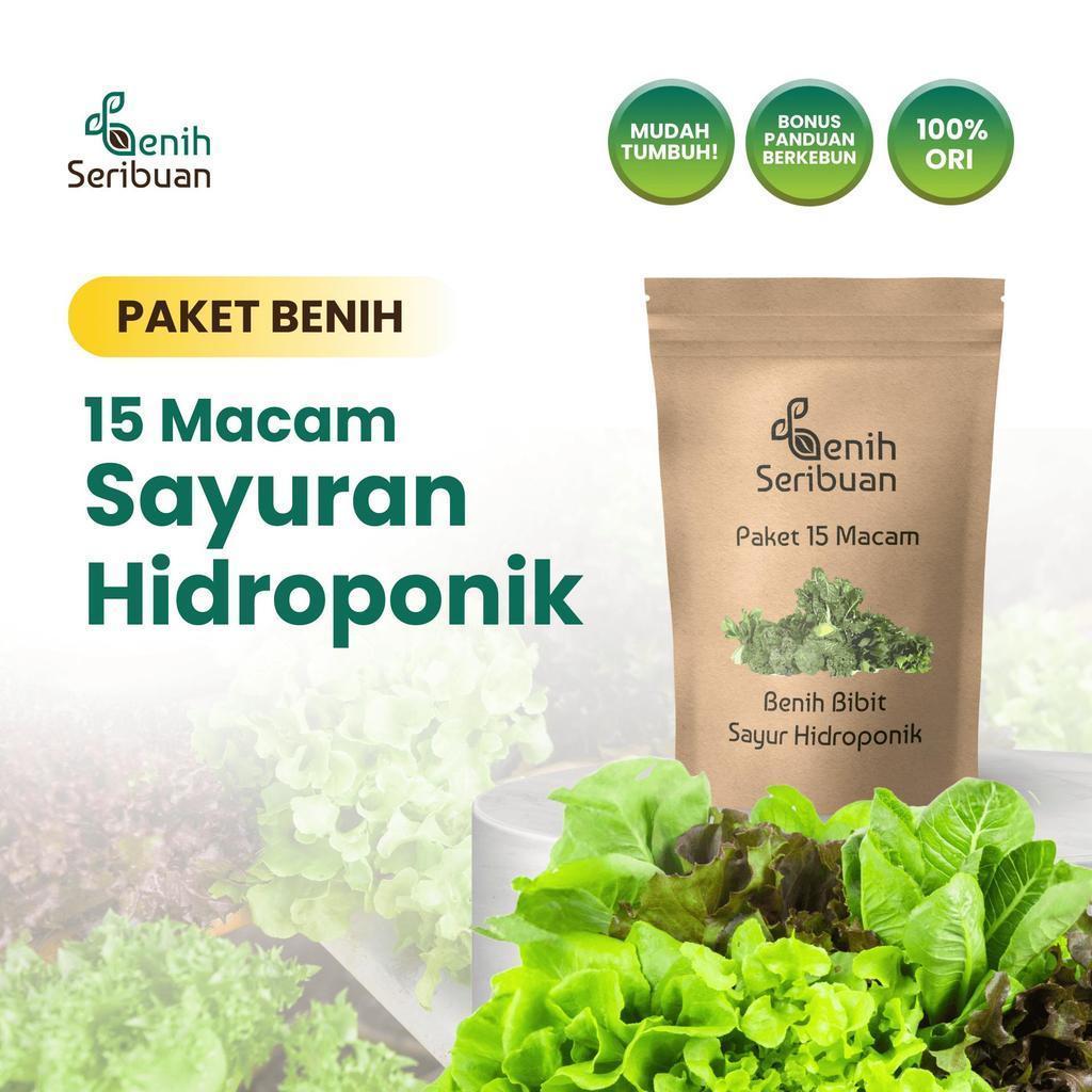 benih Seribuan - Paket 15 Macam Benih Sayuran Hidroponik - Benih Sayur Unggul untuk Kebun Rumah & Hidroponik