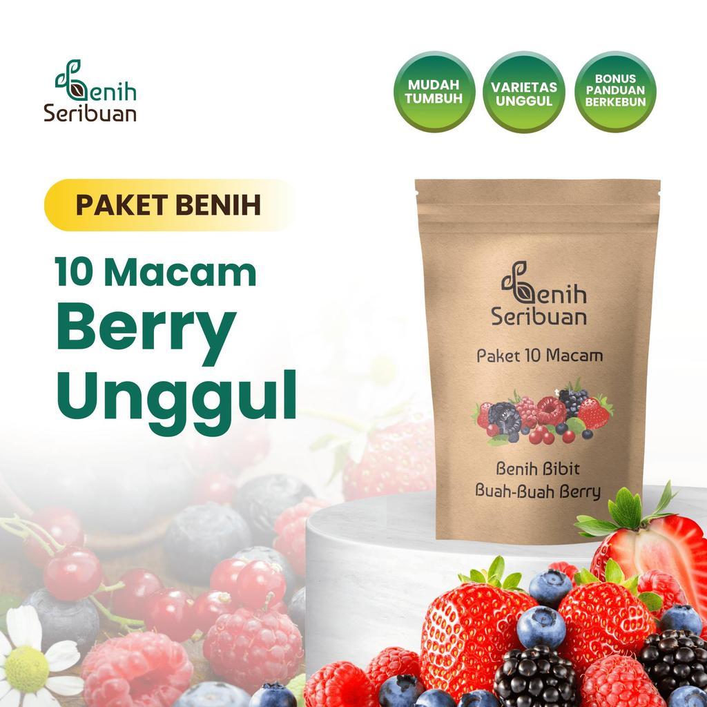 benih Seribuan - Paket Hemat Benih Buah Berry Lengkap - Benih Strawberry, Blueberry, Raspberry, Blackberry untuk Kebun Rumah